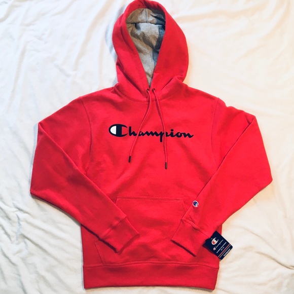 red champion hoodie mens small